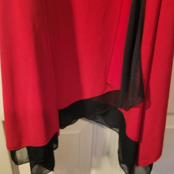 Ruby Red Asymmetrical Cocktail Dress - Picture 3 of 4